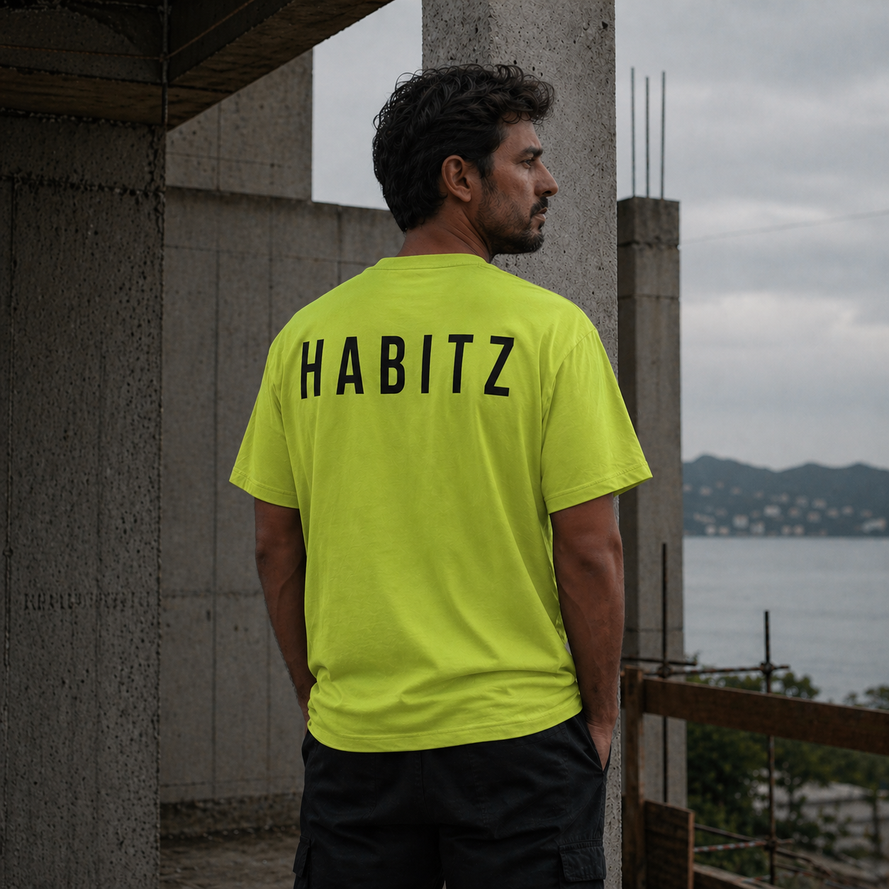 Camiseta masculina verde · costas