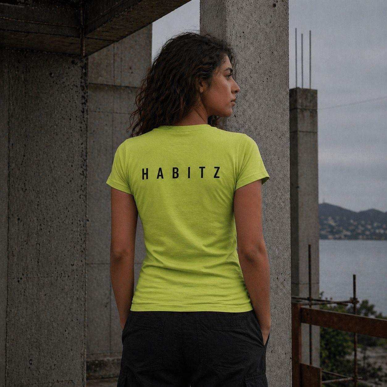 Camiseta feminina verde · costas