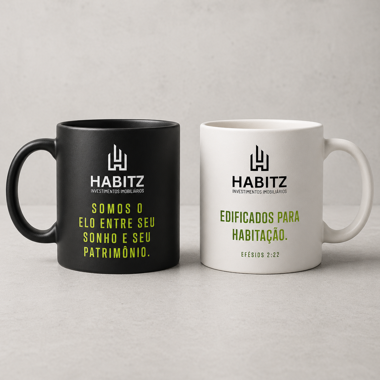 Caneca Habitz · flat lay top-down